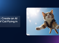 Create on T3AI Image Cat Flying in sky