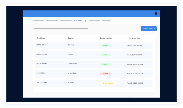 Consent Management Dashboard