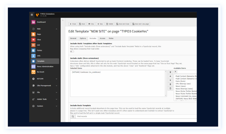 Include in TYPO3Scipt