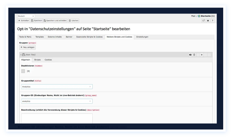 Group cookies & manage cookie groups